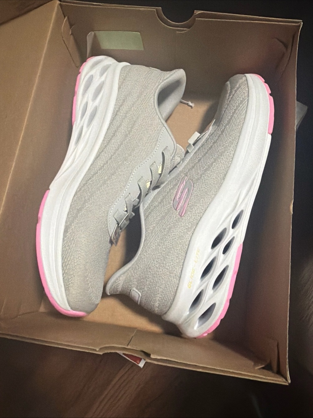 Skechers Hands Free Slip-ins Swift Fit Gray Pink Sneakers 179350S Womens Sz 10